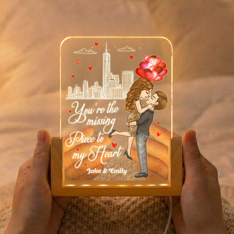 You're The Missing Piece To My Heart Anniversary Gifts For Wife, Girlfriend - Personalized Night Light 2