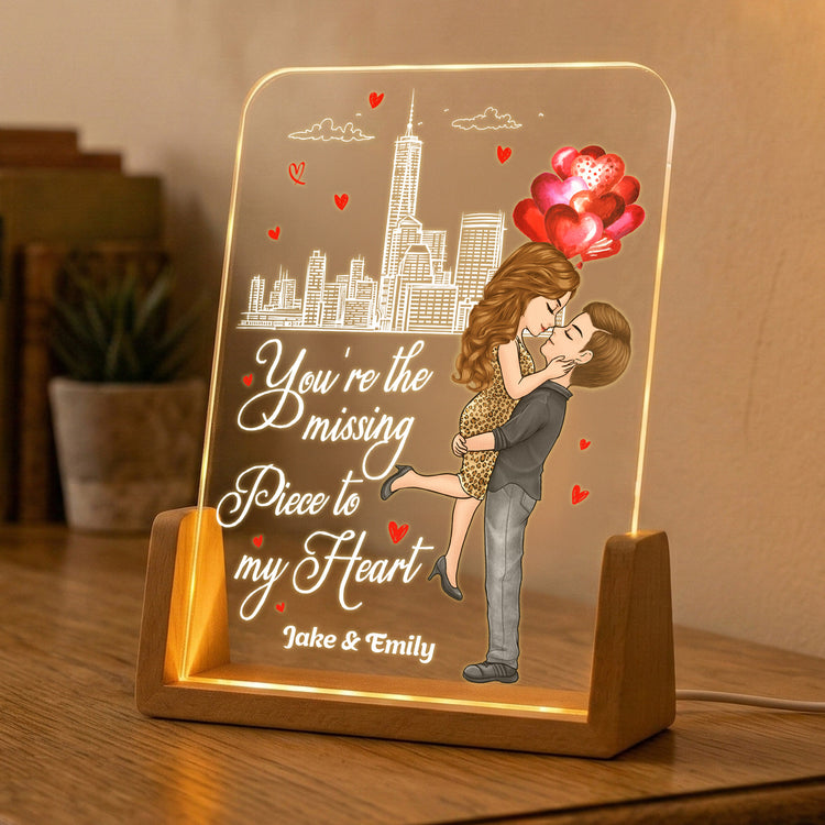 You're The Missing Piece To My Heart Anniversary Gifts For Wife, Girlfriend - Personalized Night Light 4