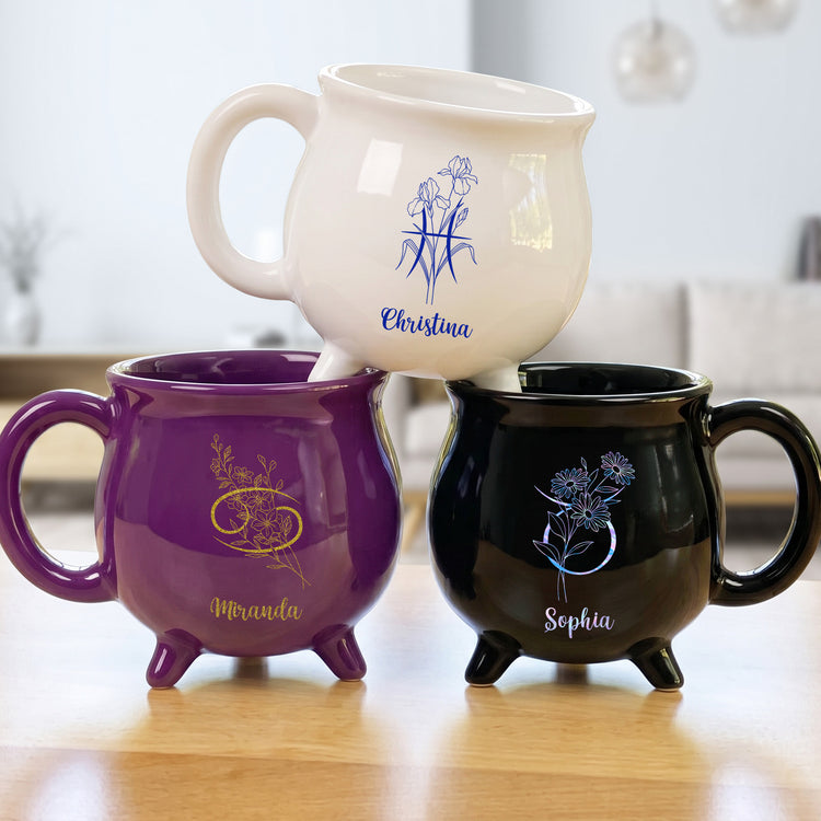 Zodiac Academy Hologram Birth Month Flower Bookish Gift For Her - Personalized Mug 2