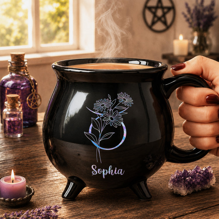 Zodiac Academy Hologram Birth Month Flower Bookish Gift For Her - Personalized Mug 3