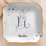 Zodiac Academy Mystical Birth Month Flower Gift For Her - Personalized Jewelry Dish 5