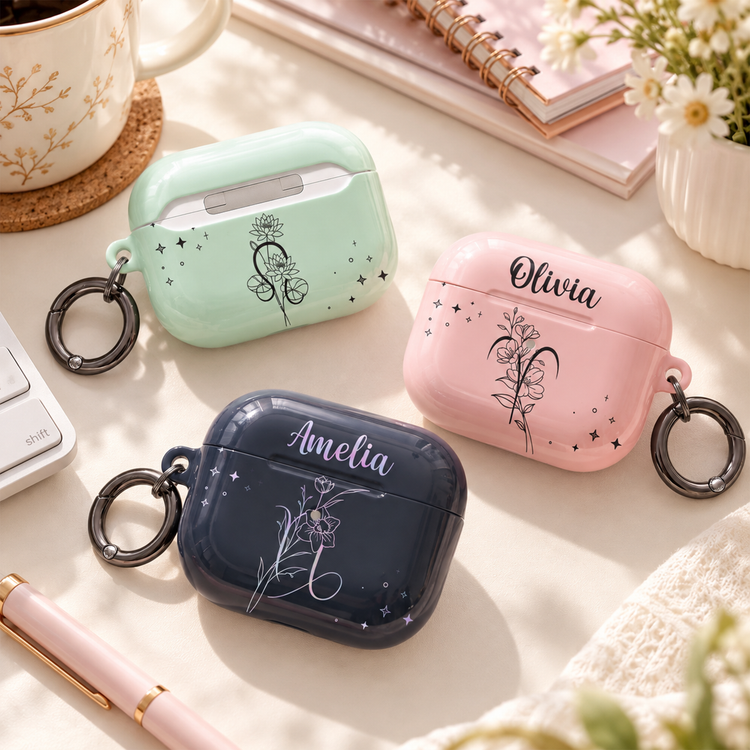 Zodiac Academy Mystical Birth Month Flower Gift For Her - Personalized Protective Case For AirPods 1