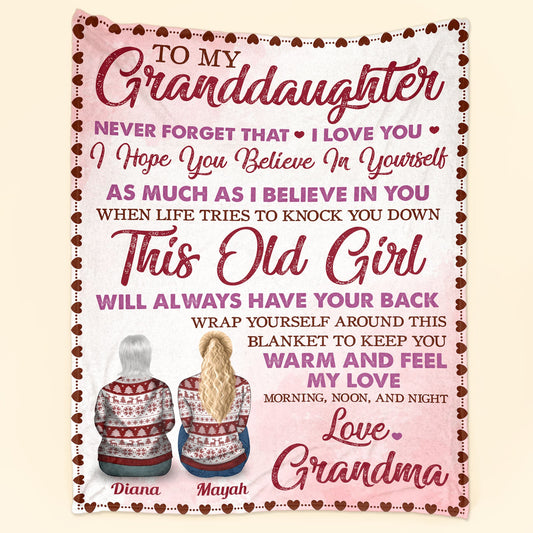 To My Granddaughter - Personalized Blanket - Birthday Christmas Gift For Granddaughters, Grandkids