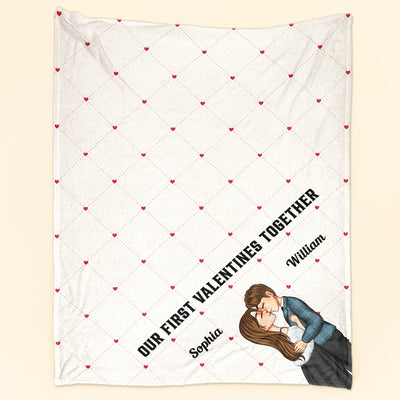 Our First Valentines Together - Personalized Couple Blanket
