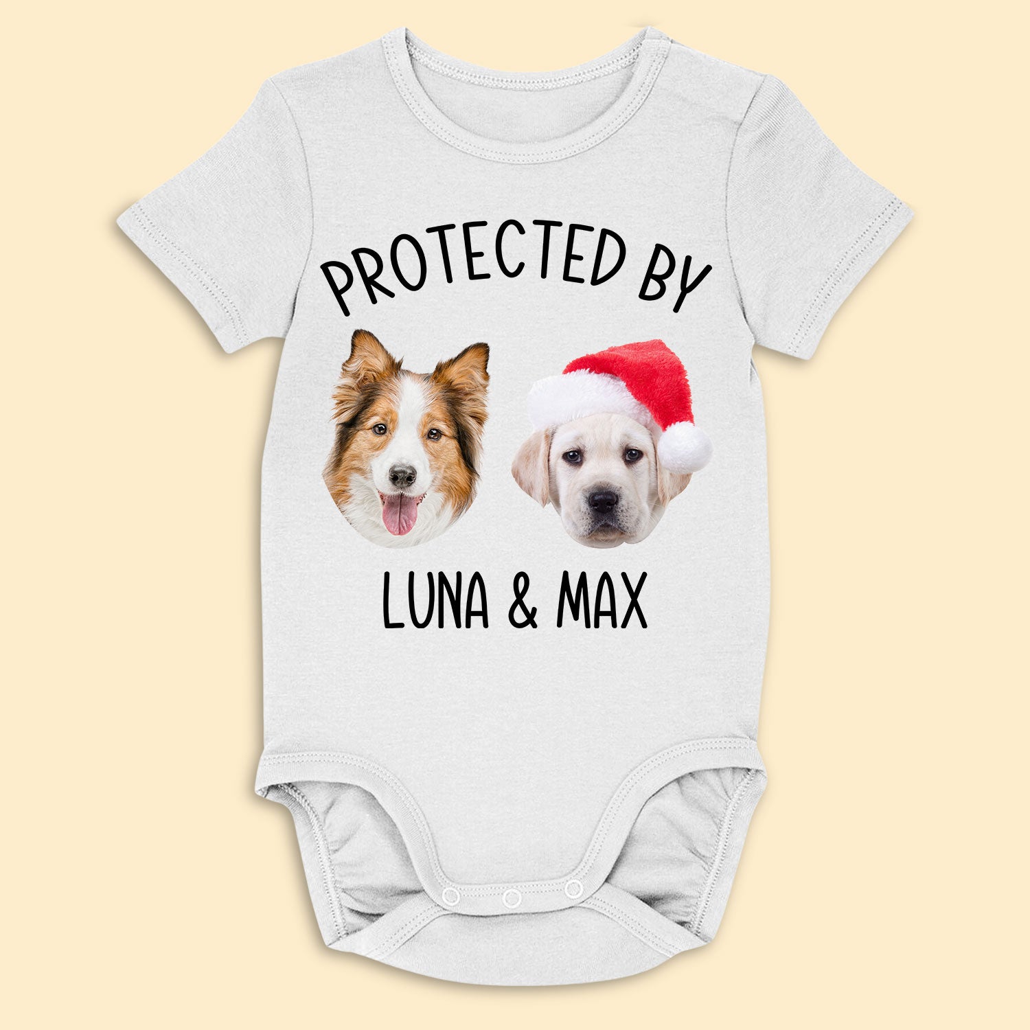 Protected By - Personalized Photo Baby Onesie