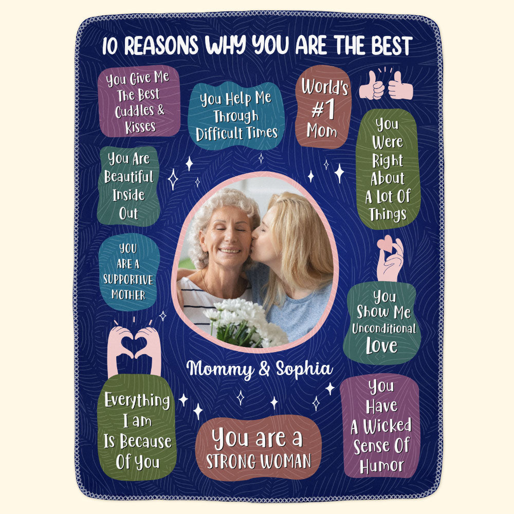 10 Reasons Why Mom Is The Best - Personalized Blanket