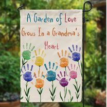 A Garden Of Love Grows In A Grandma's Heart, Family Custom Flag, Gift For Grandma-Macorner
