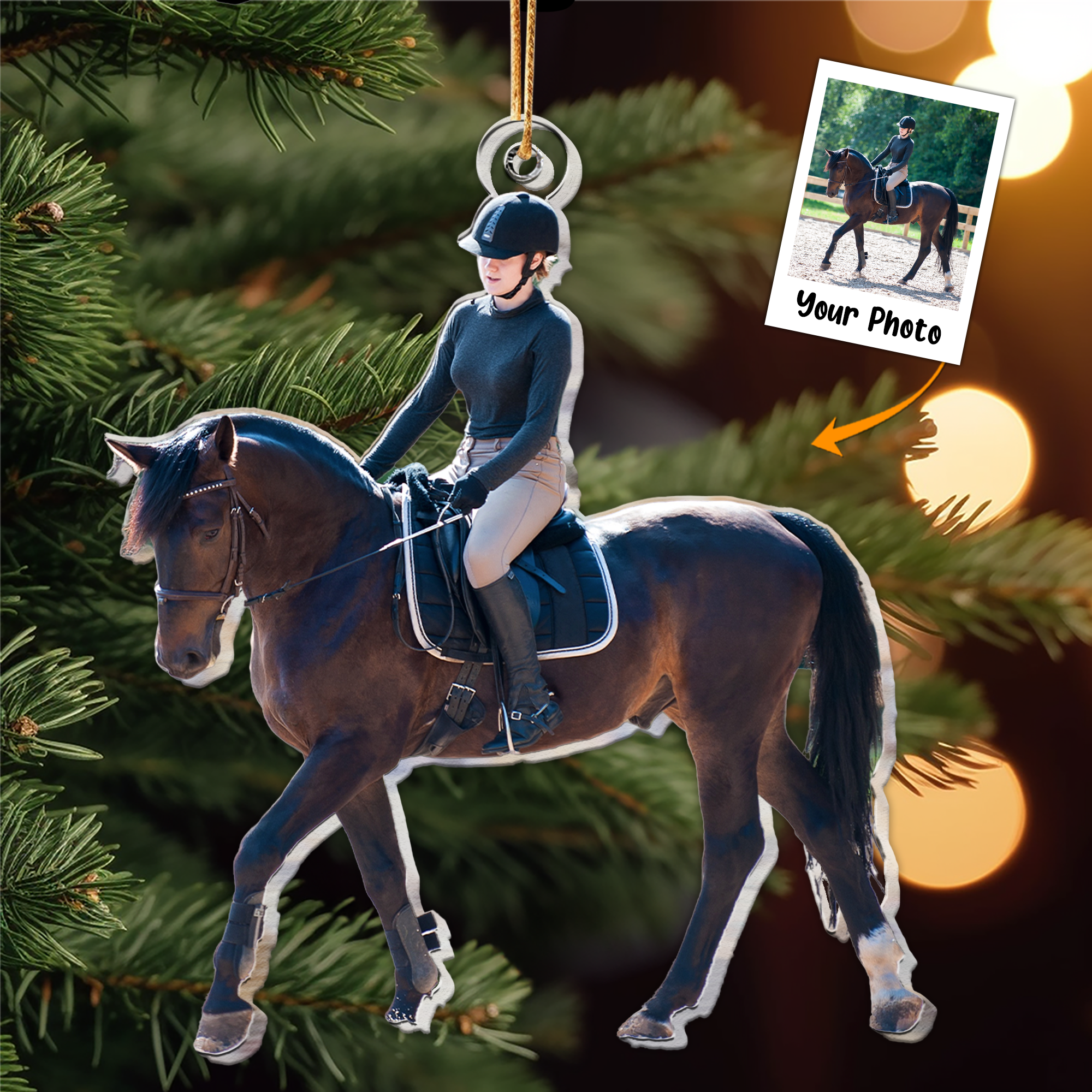 Horse Riding Equestrian Lover Gift - Personalized Acrylic Photo Ornament