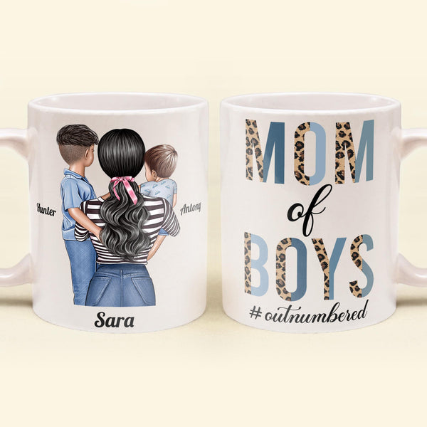 Retro boy mama mug, cute boy mom mugs, mama needs coffee, mothers