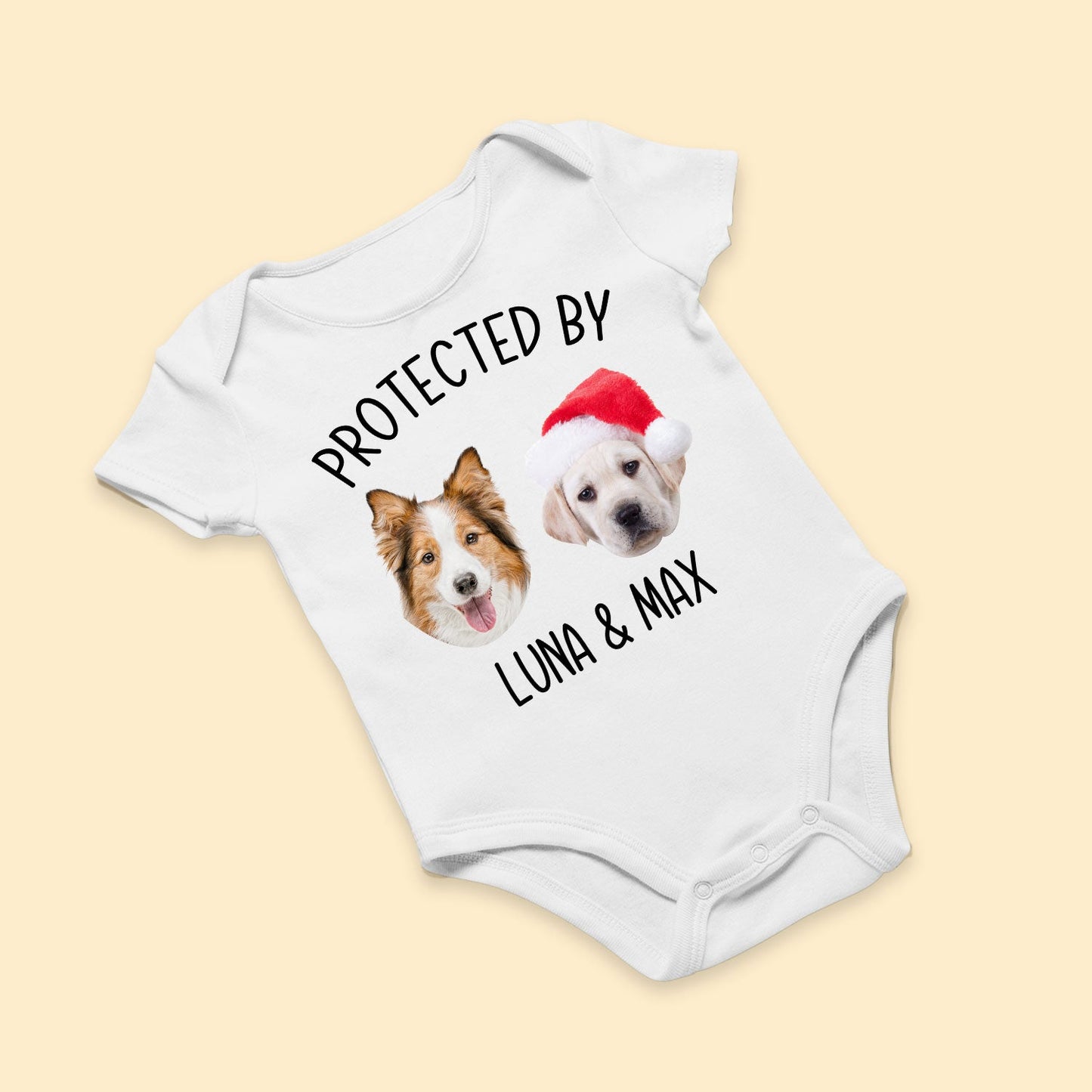 Protected By - Personalized Photo Baby Onesie