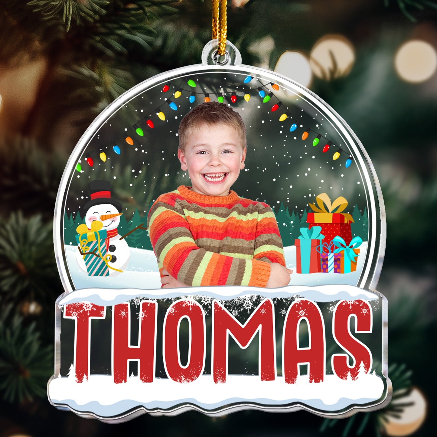 2024 Kids Custom Christmas Names - Personalized Kids Photo Ornament