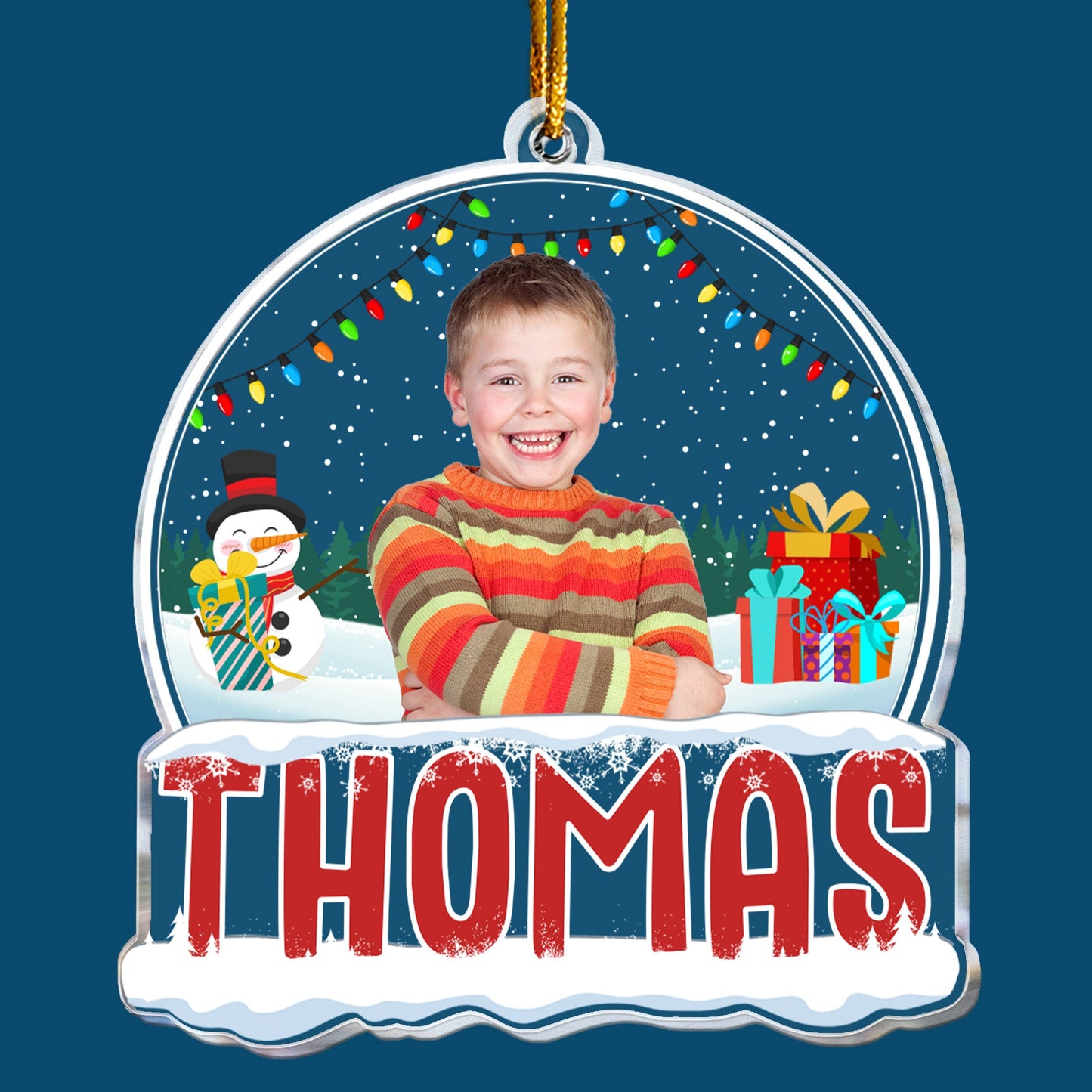 2024 Kids Custom Christmas Names - Personalized Kids Photo Ornament