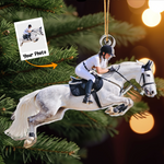 Horse Riding Equestrian Lover Gift - Personalized Acrylic Photo Ornament