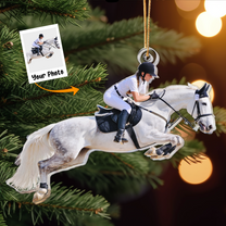 Horse Riding Equestrian Lover Gift - Personalized Acrylic Photo Ornament