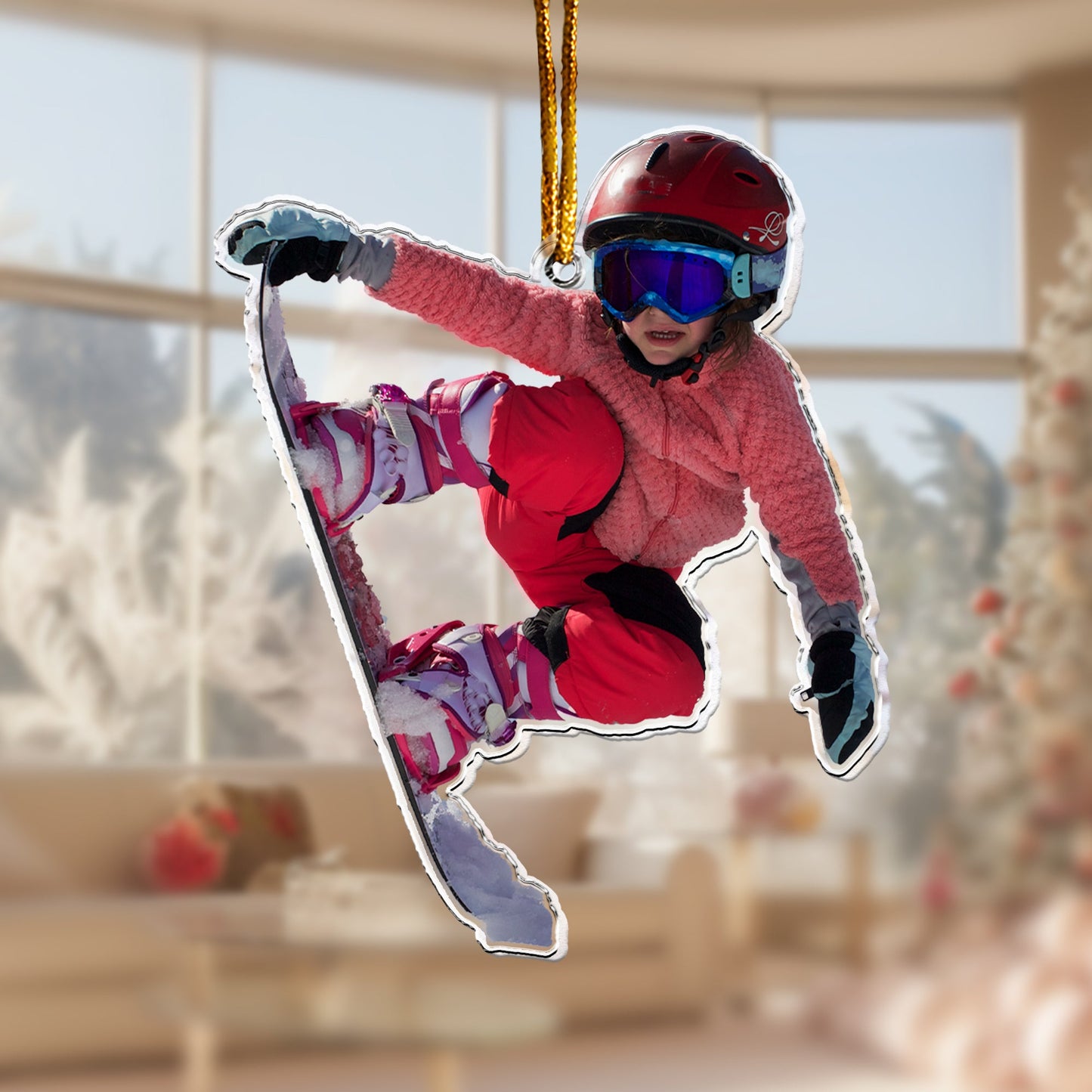 Snowboarding Gift Presents For Snowboarders - Personalized Acrylic Photo Ornament