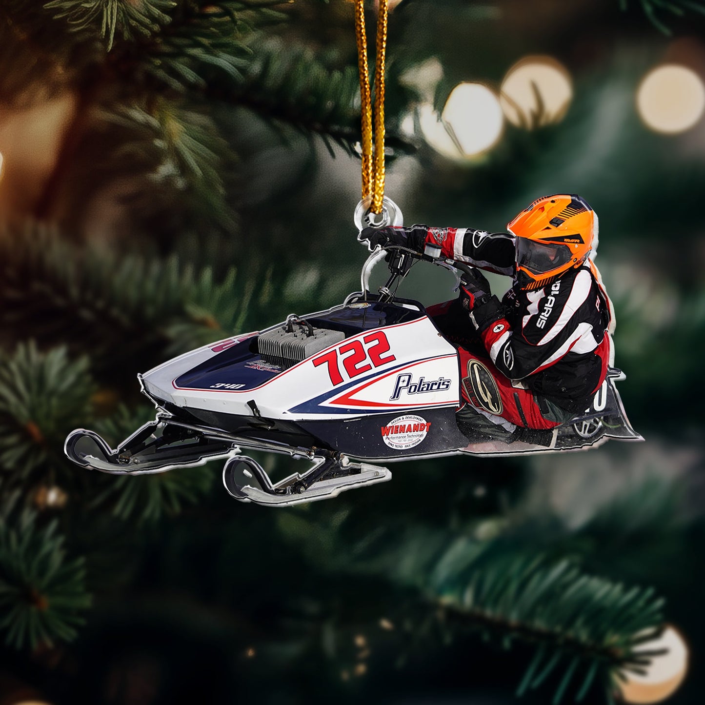 Snowmobiling Gifts For Snowmobile Lovers - Personalized Acrylic Photo Ornament