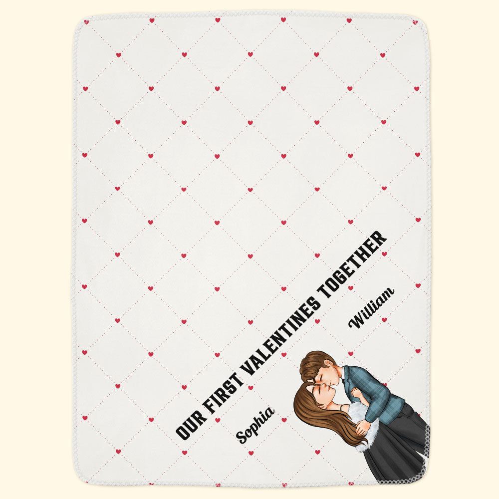 Our First Valentines Together - Personalized Couple Blanket