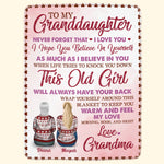 To My Granddaughter - Personalized Blanket - Birthday Christmas Gift For Granddaughters, Grandkids