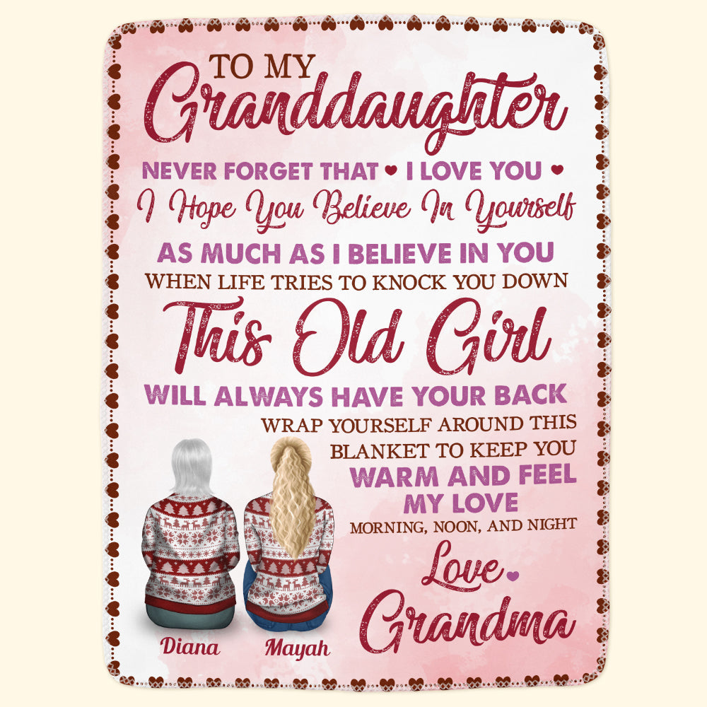 To My Granddaughter - Personalized Blanket - Birthday Christmas Gift For Granddaughters, Grandkids