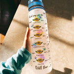 Yoga Girls - Personalized Water Bottle With Time Marker - Birthday, Mother's Day Gift For Meditatiton Girls, Yoga Mom