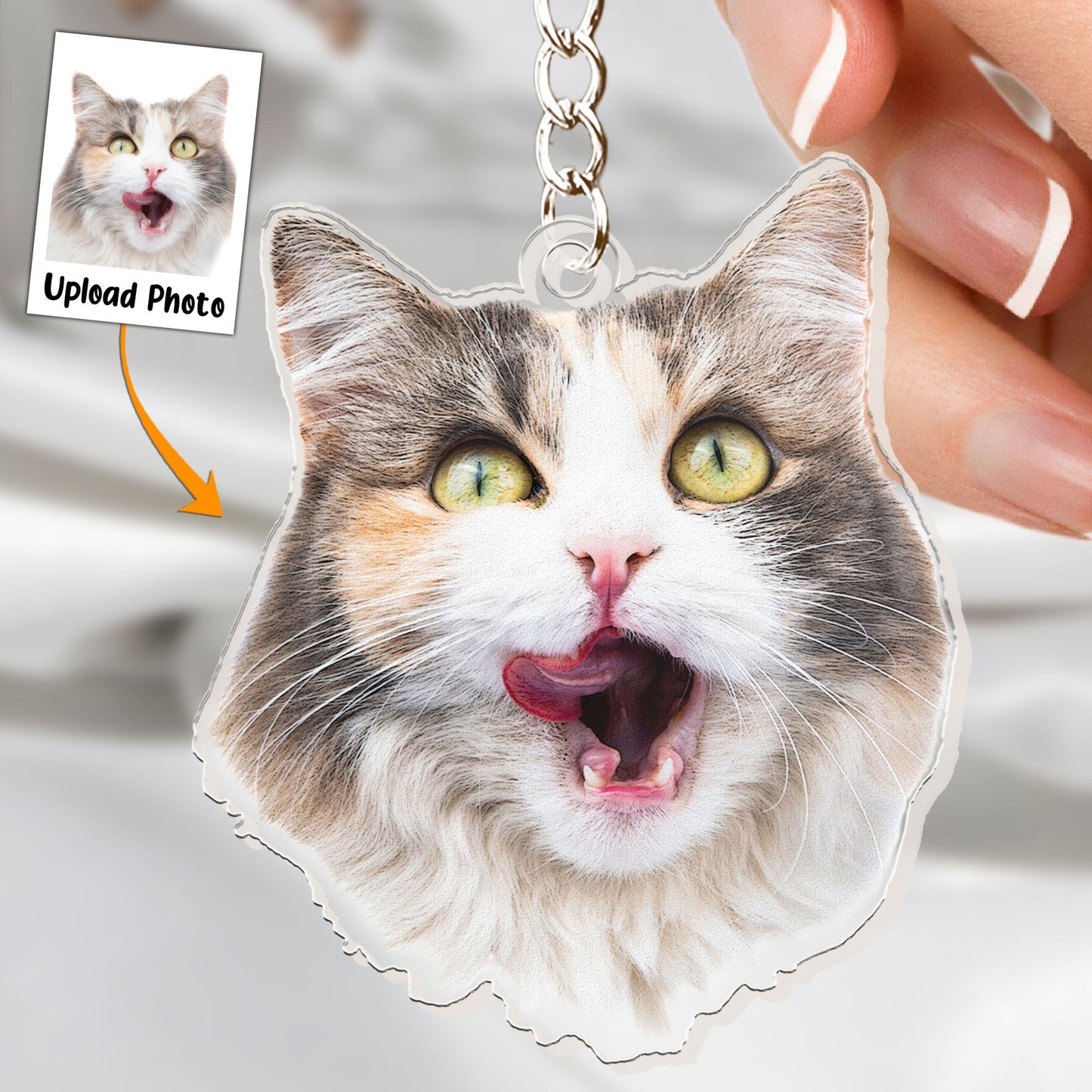 Funny Pet Face - Personalized Acrylic Photo Keychain