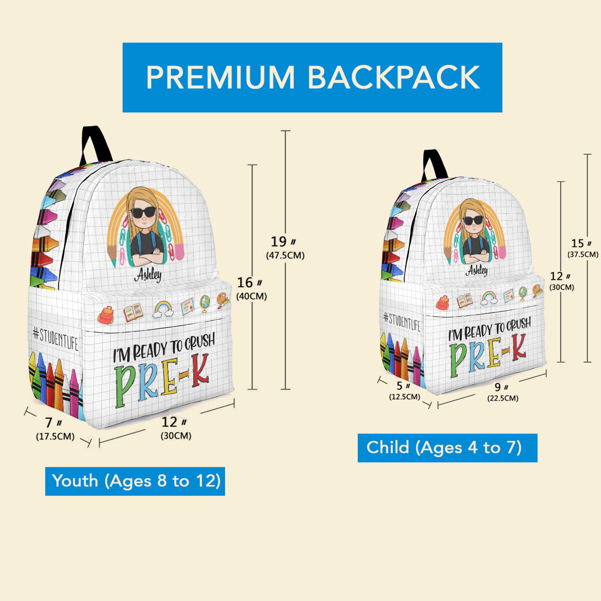 Ready To Crush School - Personalized Backpack