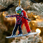 Snowboarding Gift Presents For Snowboarders - Personalized Acrylic Photo Ornament