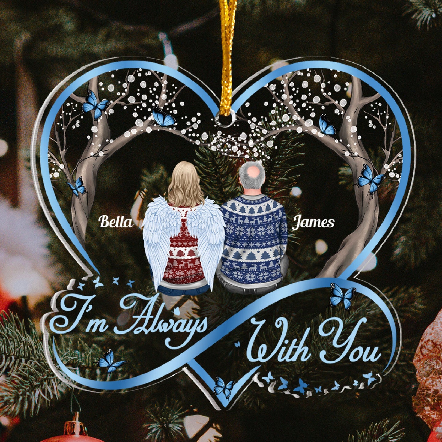 I'm Always With You New - Personalized Heart Shaped Acrylic Ornament