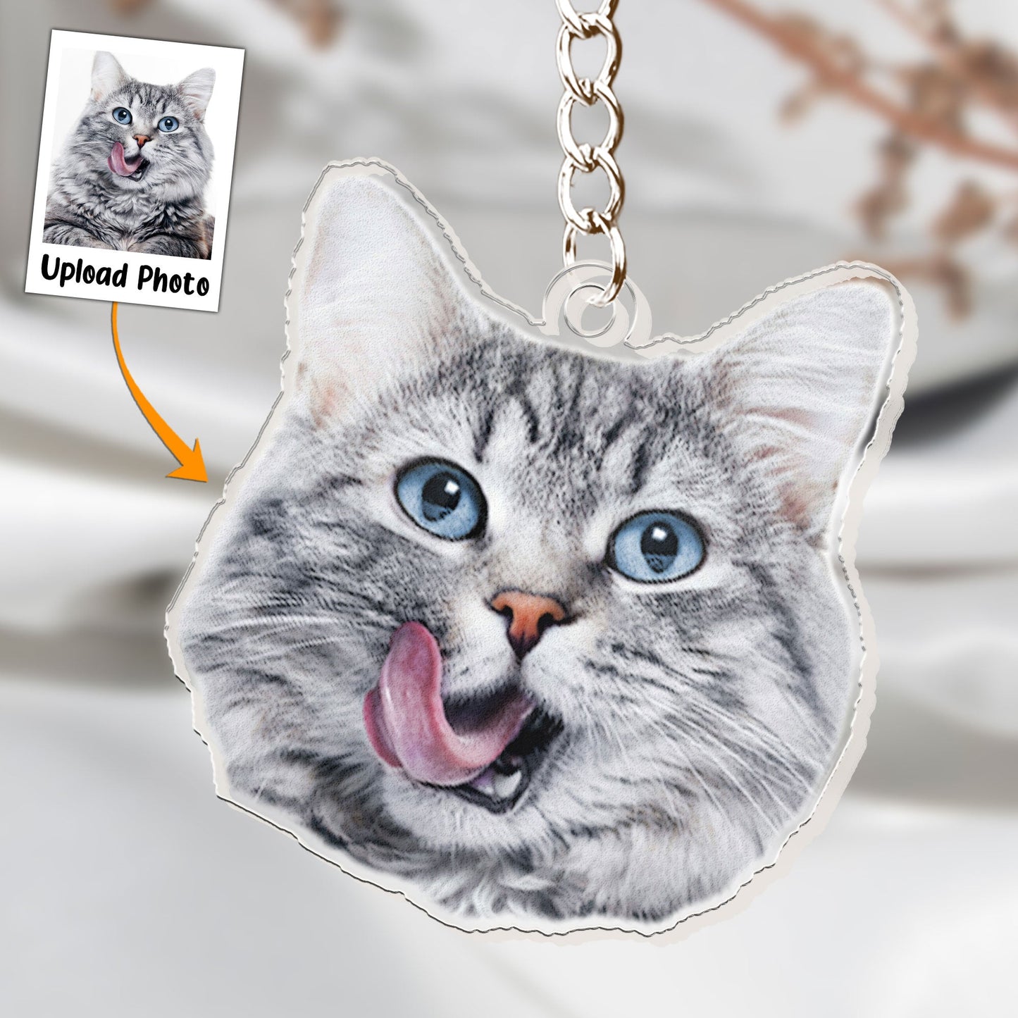 Funny Pet Face - Personalized Acrylic Photo Keychain