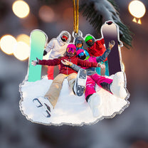 Snowboarding Gift Presents For Snowboarders - Personalized Acrylic Photo Ornament