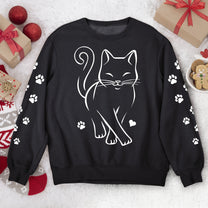 Cute Cat With Paw On Sleeve - Sweatshirt