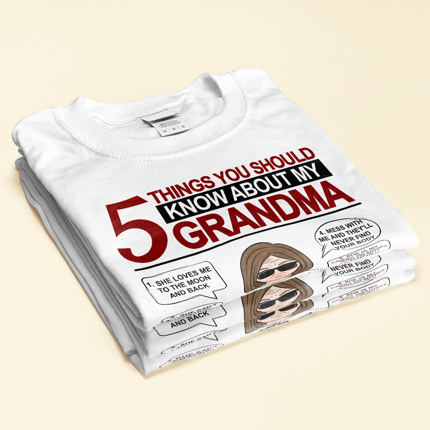 5 Things You Should Know About My Grandma - Personalized Shirt - Back To School, First Day Of School, Funny Gift For Grandkids, Grandchildren, Grandson, Granddaughter