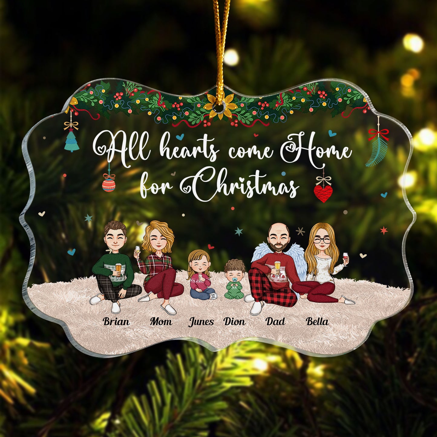 All Hearts Come Home For Christmas - Personalized Acrylic Ornament