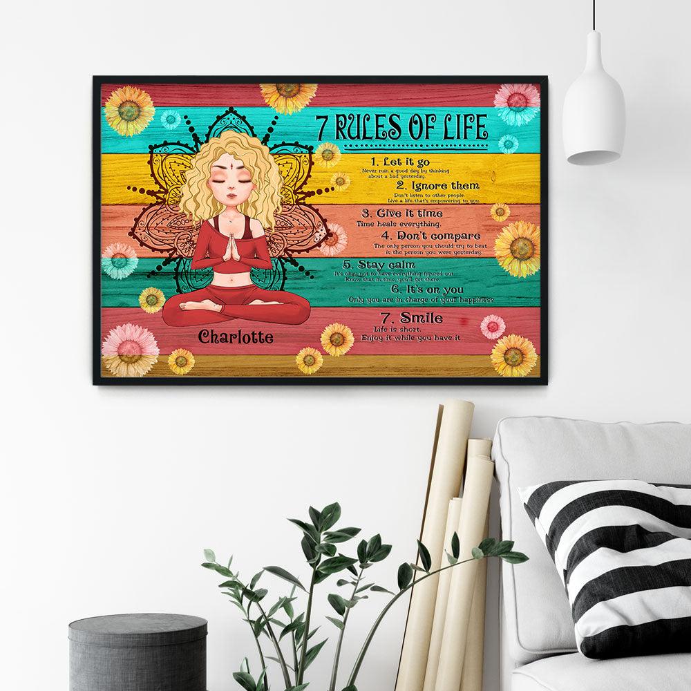 7 Rules Of Life - Personalized Poster/Canvas - Gift For Yoga Lover