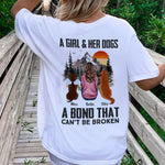 A Bond Between A Girl & Her Dog - Personalized Back Printed Shirt