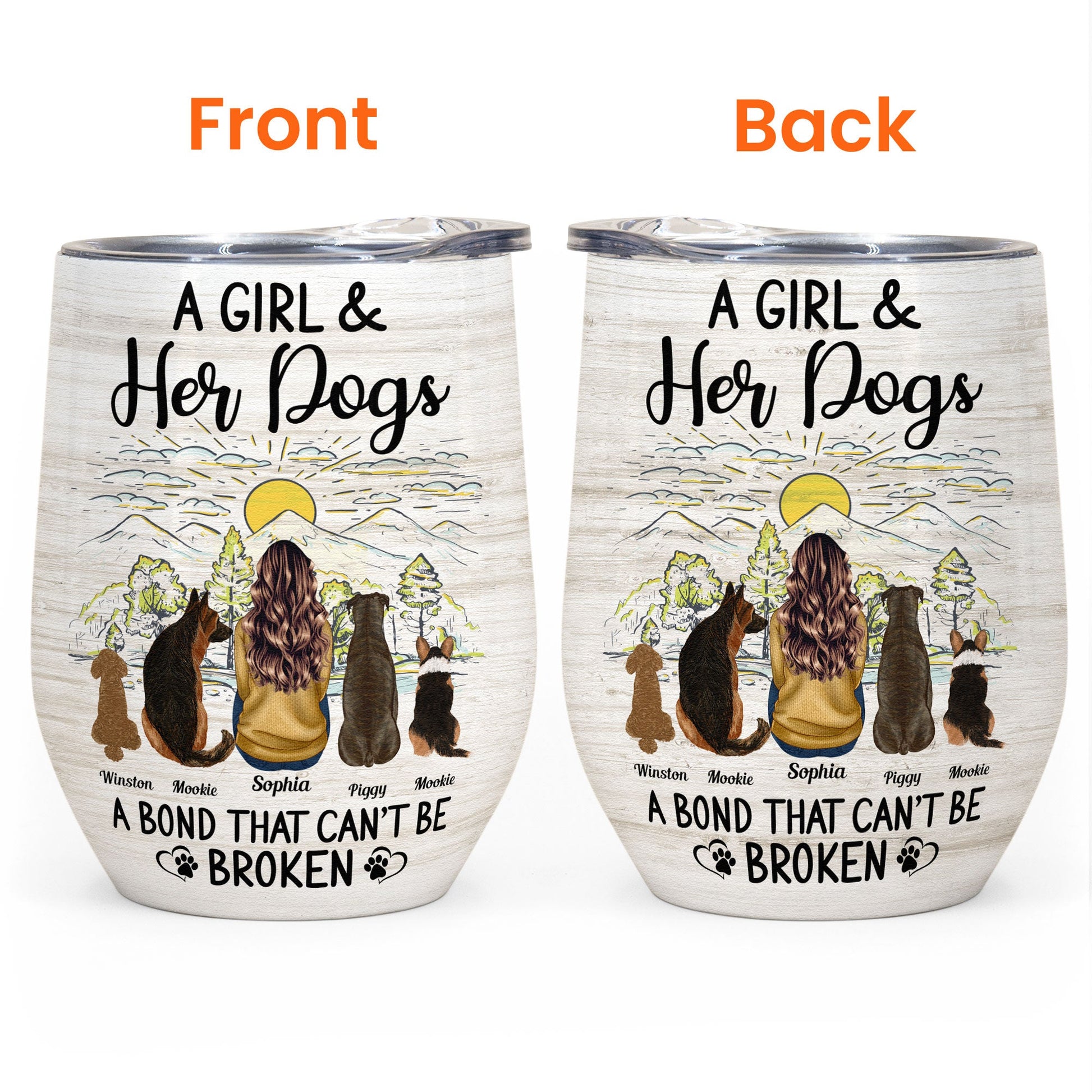 Girl And Her Dogs - A Bond That Can'T Be Broken - Personalized Tumbler –  Macorner