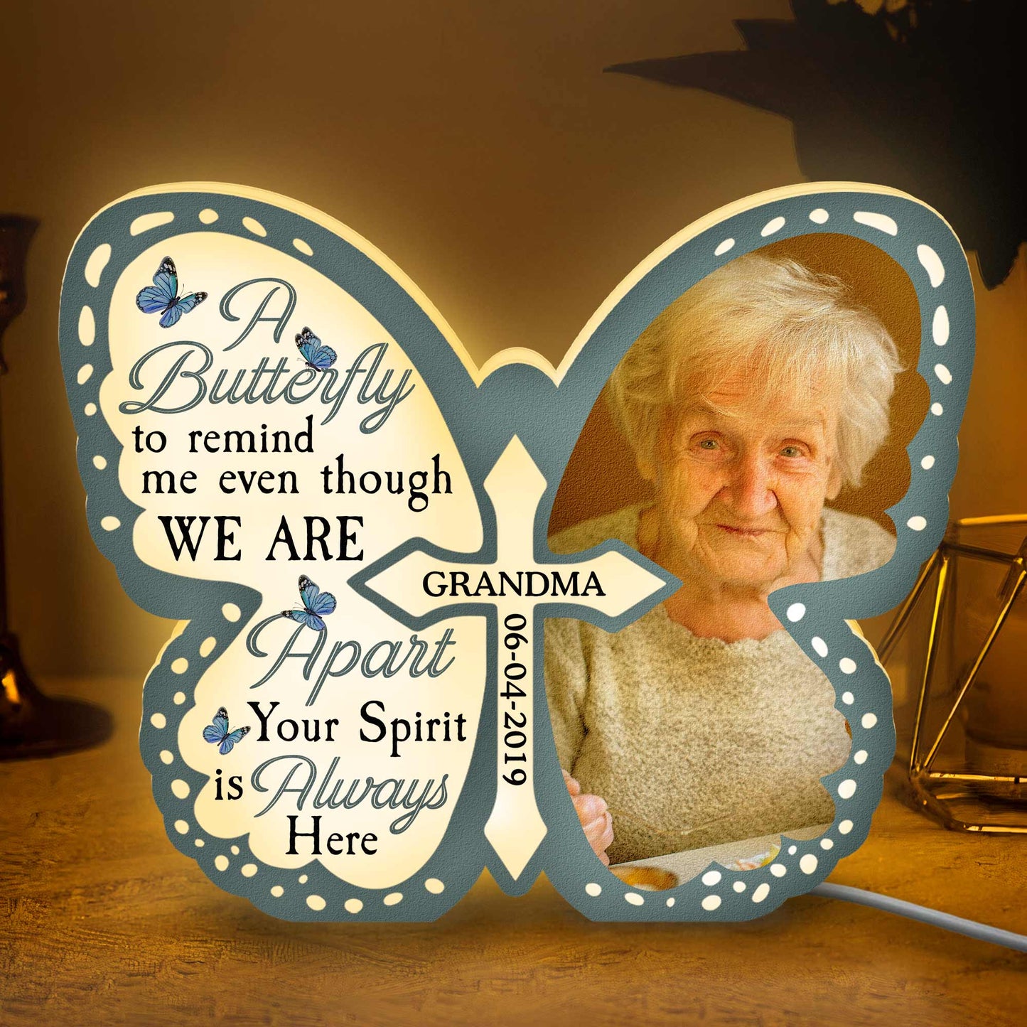 A Butterfly To Remind Me - Personalized Photo Light Box