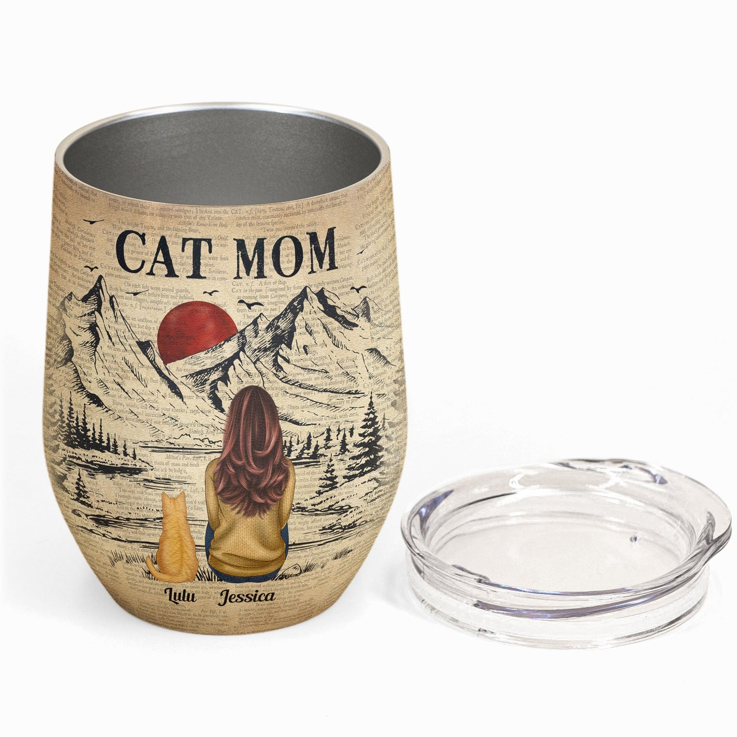 A Girl And Her Cats Unbreakable Bond - Personalized Wine Tumbler - Birthday Gifts For Cat Lovers, Cat Mom