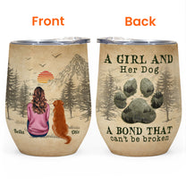 A Girl And Her Dog - Personalized Wine Tumbler