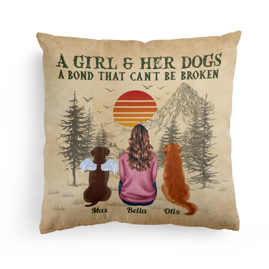 A Girl And Her Dogs Cats Unbreakable Bond - Personalized Pillow (Insert Included)