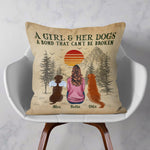 A Girl And Her Dogs Cats Unbreakable Bond - Personalized Pillow (Insert Included)