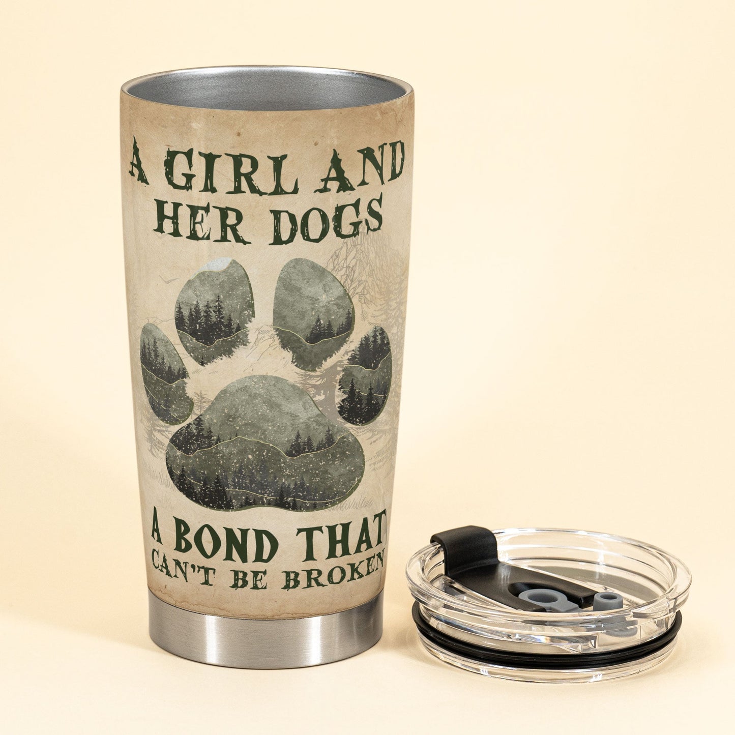 A Girl And Her Dogs Unbreakable Bond - Personalized Tumbler Cup - Birthday Gifts For Women, Dog Lovers