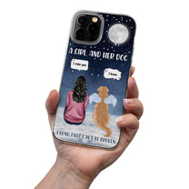 A Girl And Her Dogs/Cats A Bond That Can’t Be Broken - Personalized Clear Phone Case