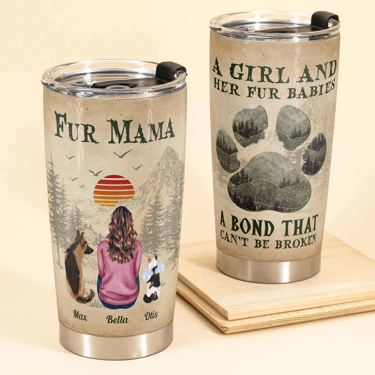 A Girl And Her Fur Babies Unbreakable Bond - Personalized Tumbler Cup