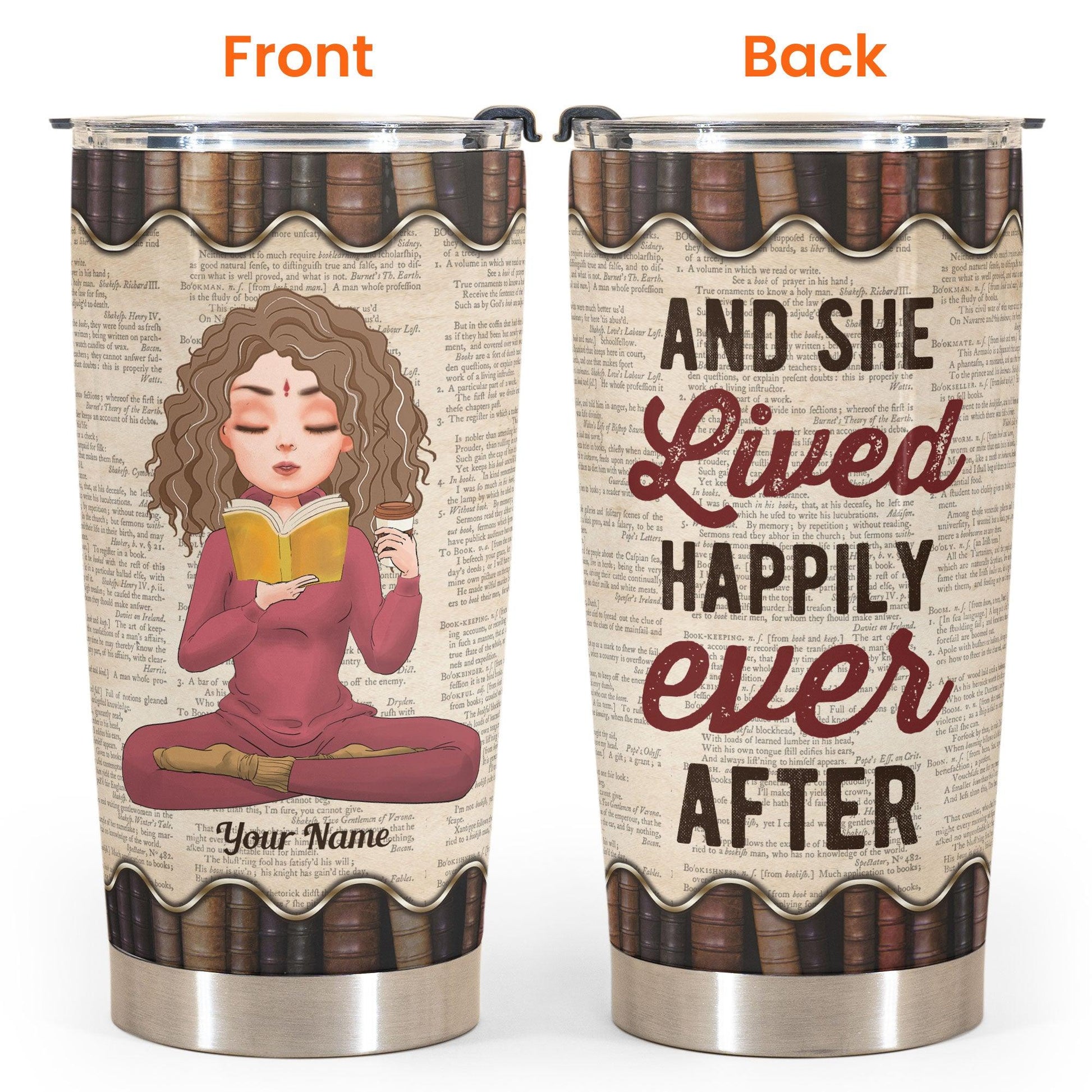 A Girl Who Loves Books - Personalized Tumbler Cup - Birthday Gift For Book Lovers