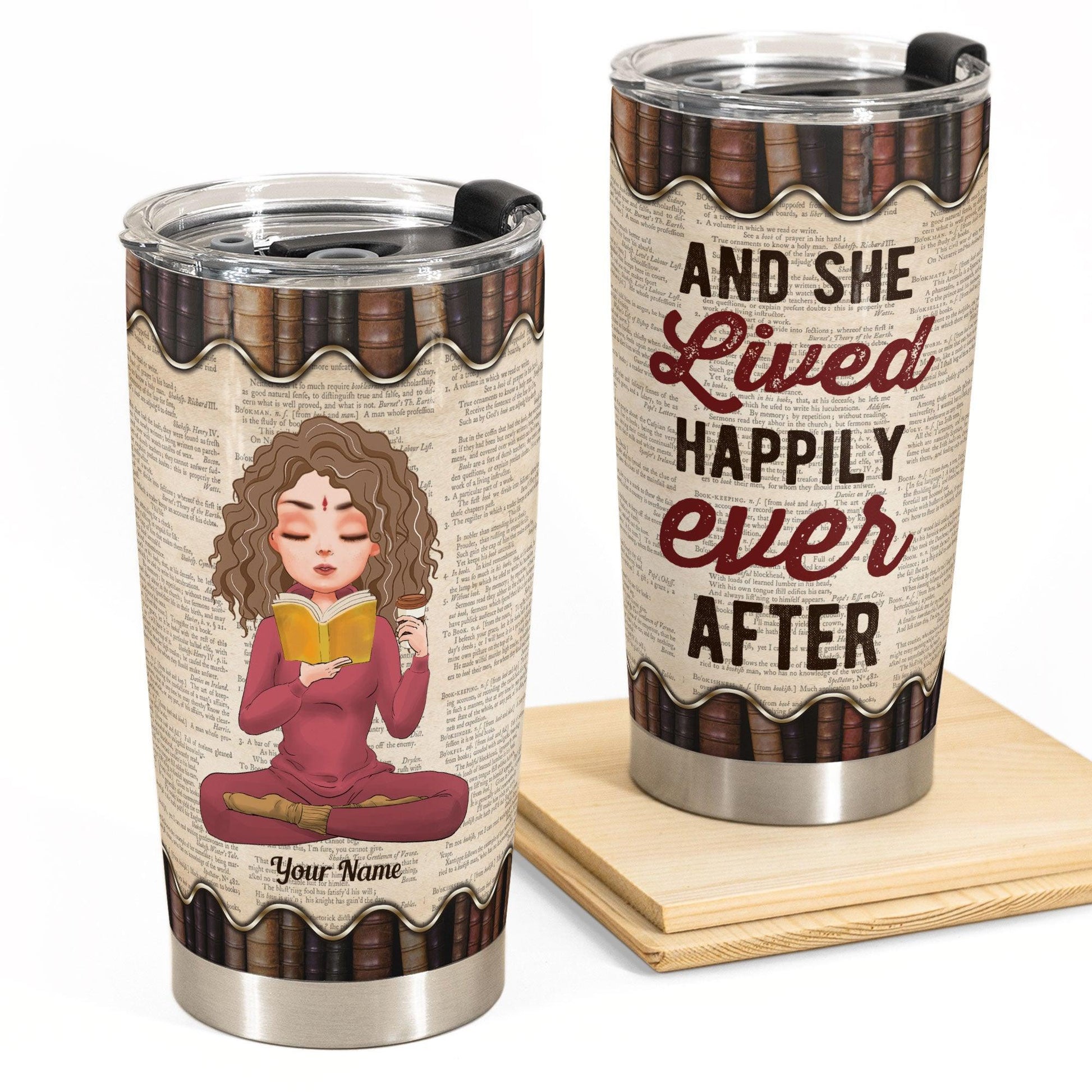 A Girl Who Loves Books - Personalized Tumbler Cup - Birthday Gift For Book Lovers