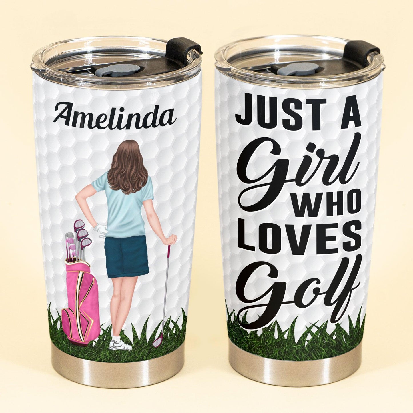 A Girl Who Loves Golf - Personalized Tumbler Cup - Birthday Gift For Golf Lovers