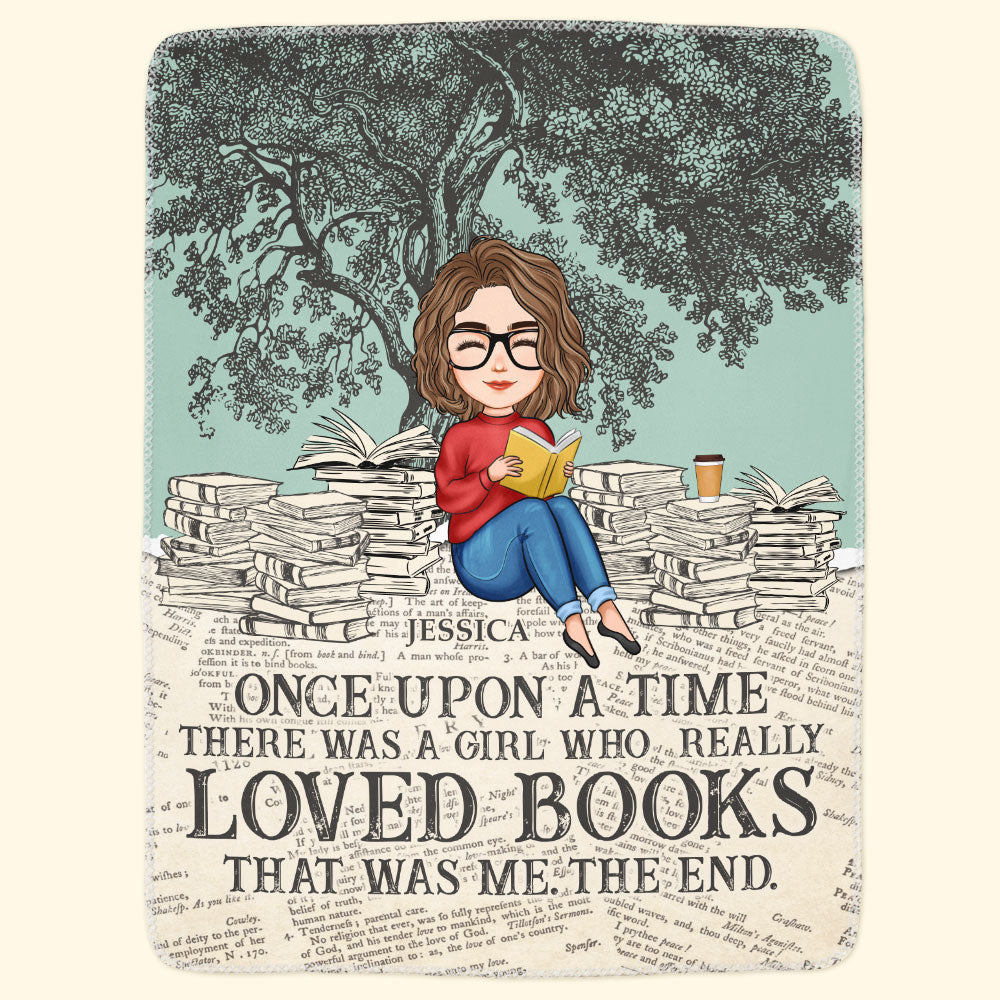 A Girl Who Really Loved Books - Personalized Blanket