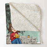 A Girl Who Really Loved Books - Personalized Blanket