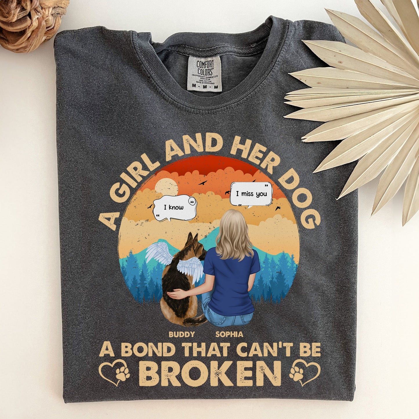 A Girl & Her Dog A Bond That Can't Be Broken - Personalized Comfort Tee